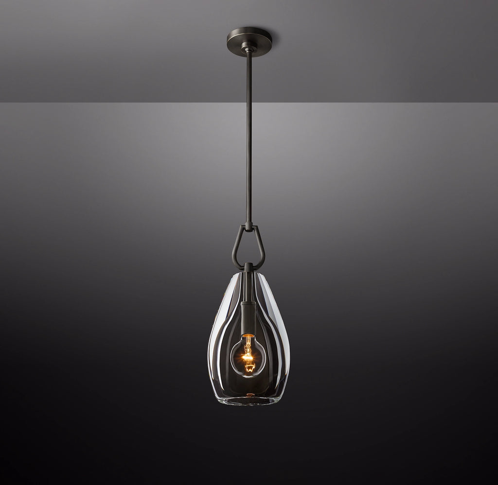 8 Inch Flute Crystal Pendant Light - Botanist