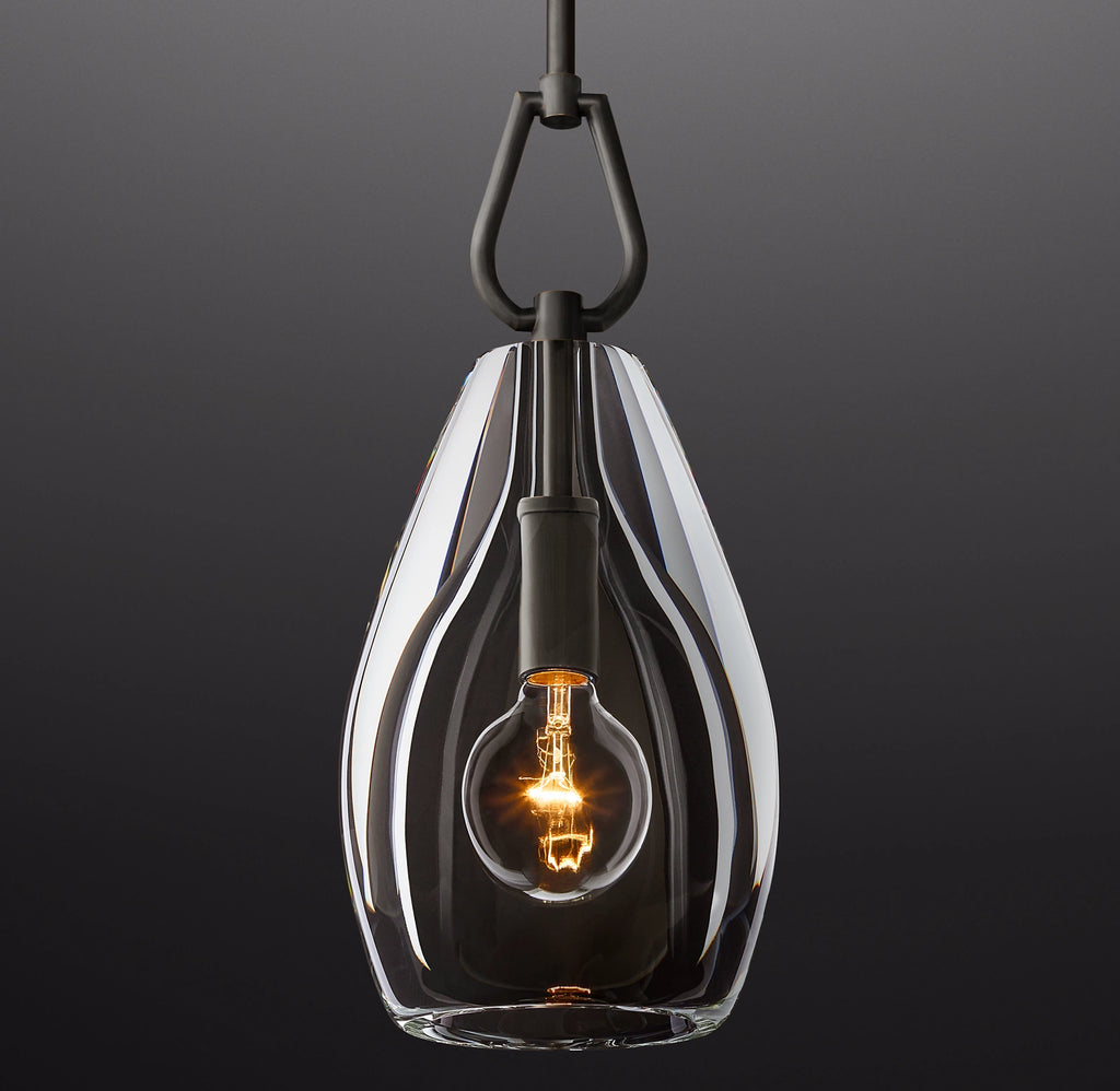 8 Inch Flute Crystal Pendant Light - Botanist
