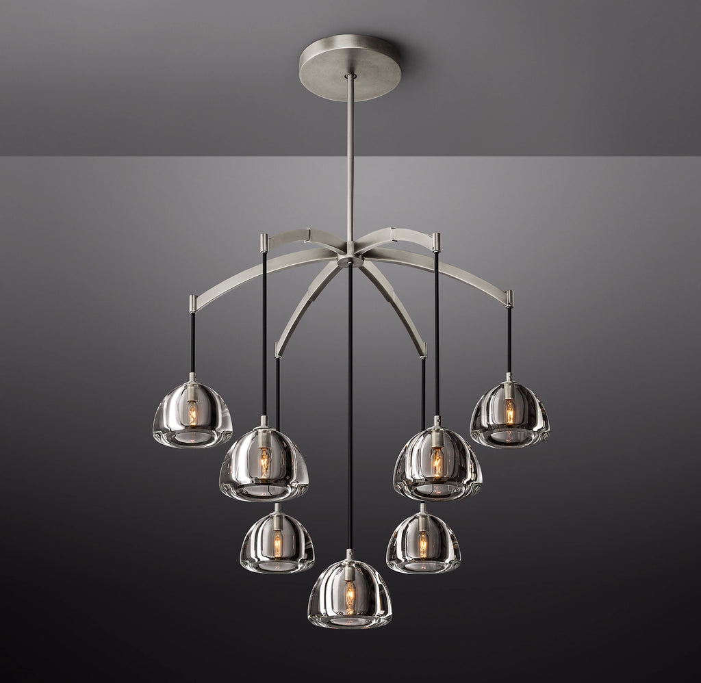 36 Inch Crystal Cluster Chandelier - Hemisphere
