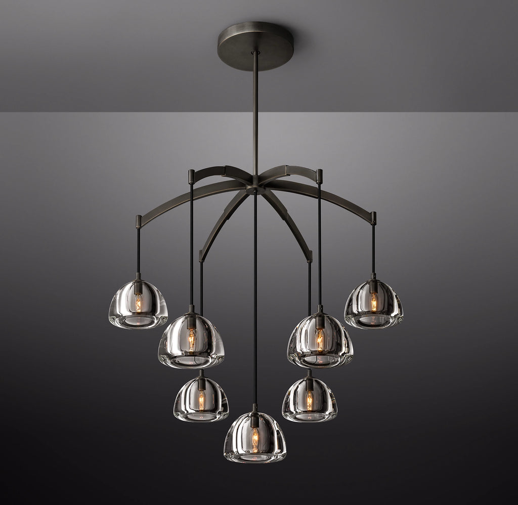 36 Inch Crystal Cluster Chandelier - Hemisphere