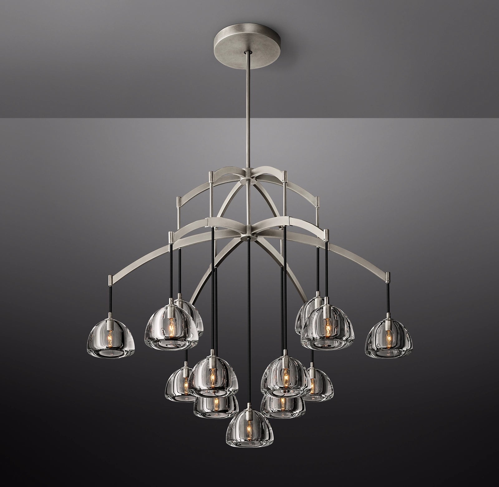 48 Inch Crystal Cluster Chandelier - Hemisphere