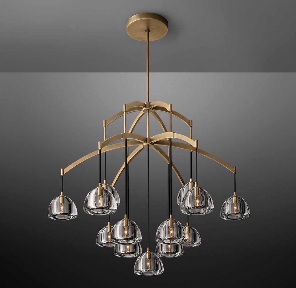48 Inch Crystal Cluster Chandelier - Hemisphere