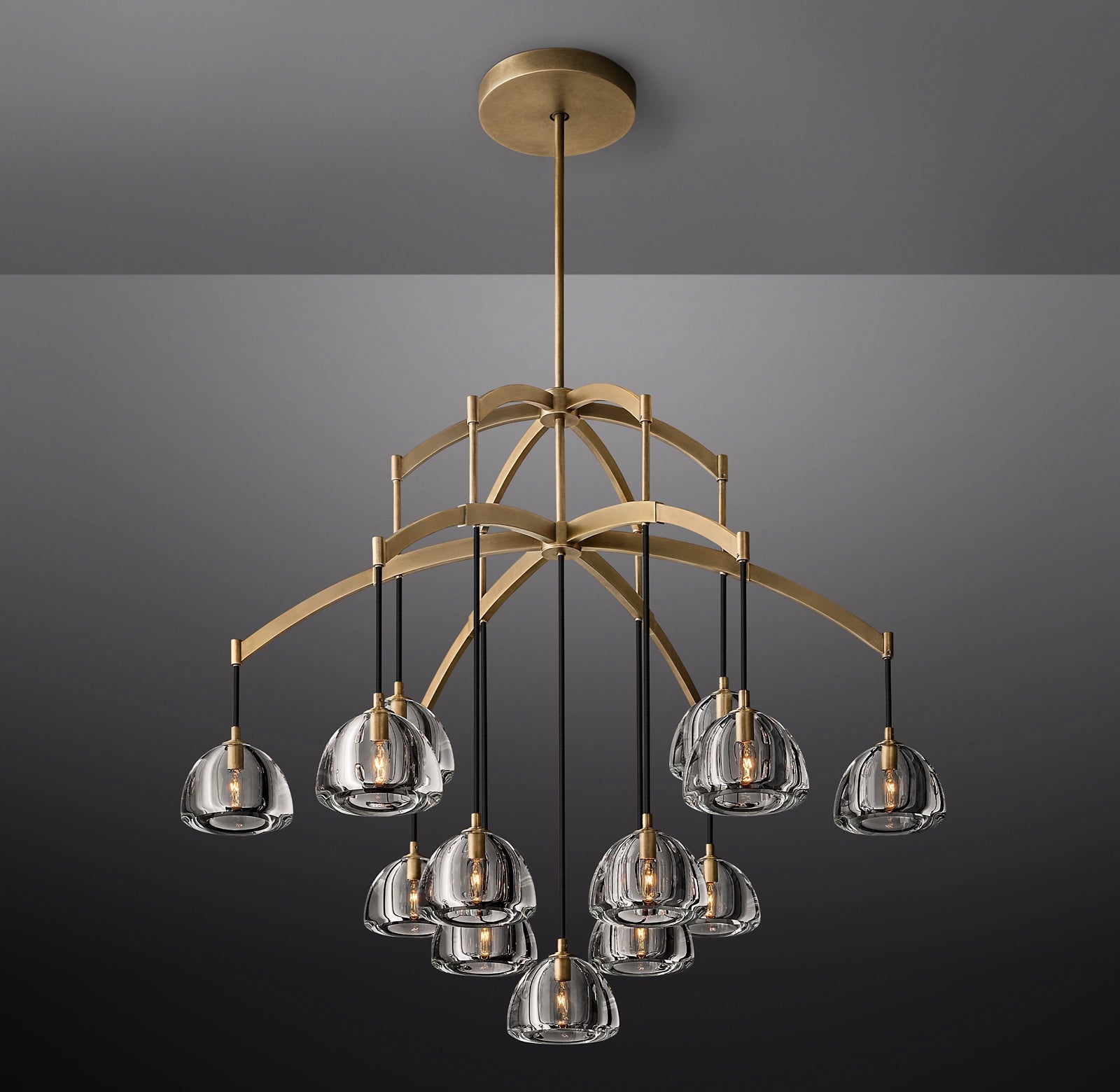 48 Inch Crystal Cluster Chandelier - Hemisphere