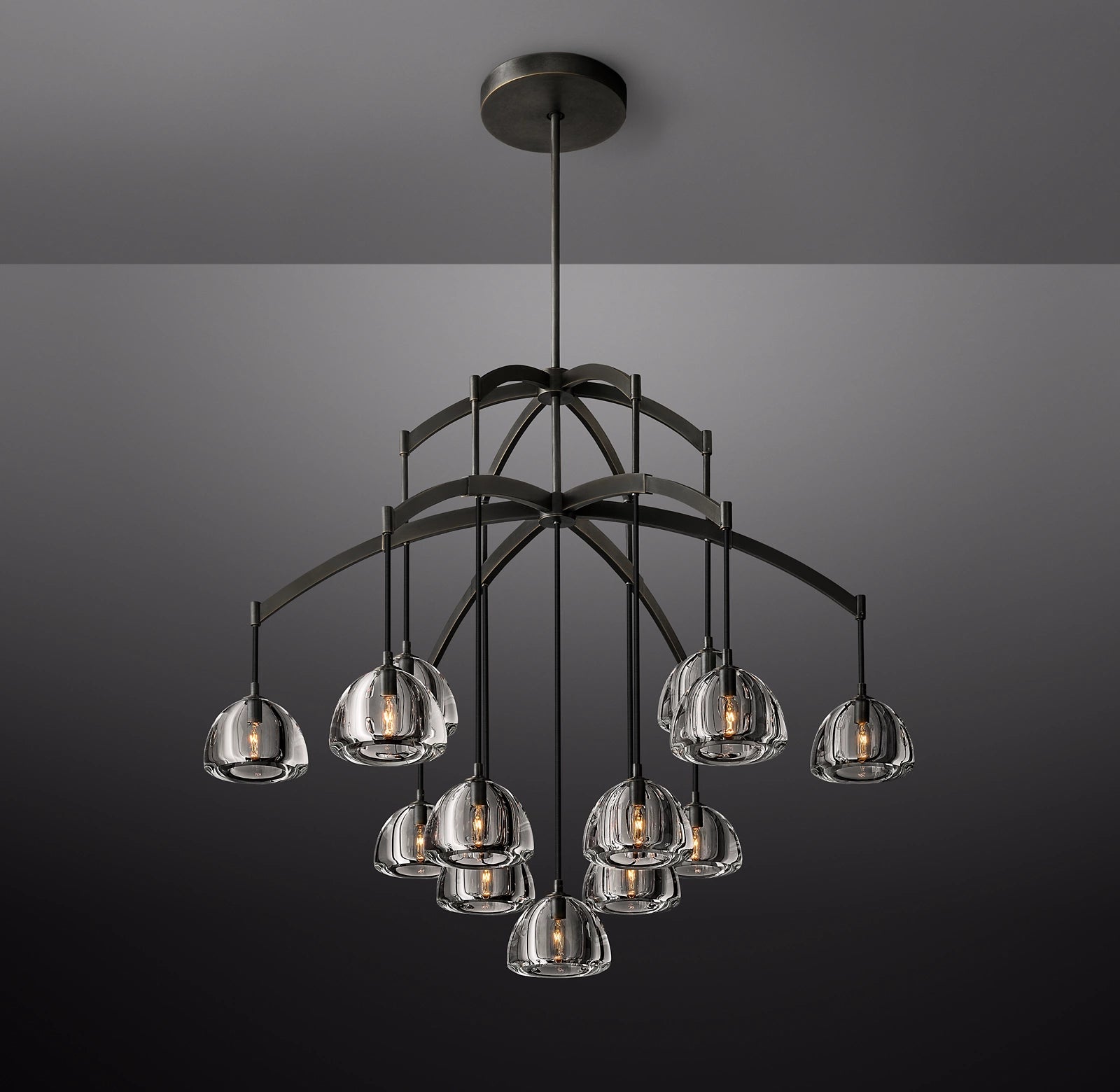 48 Inch Crystal Cluster Chandelier - Hemisphere