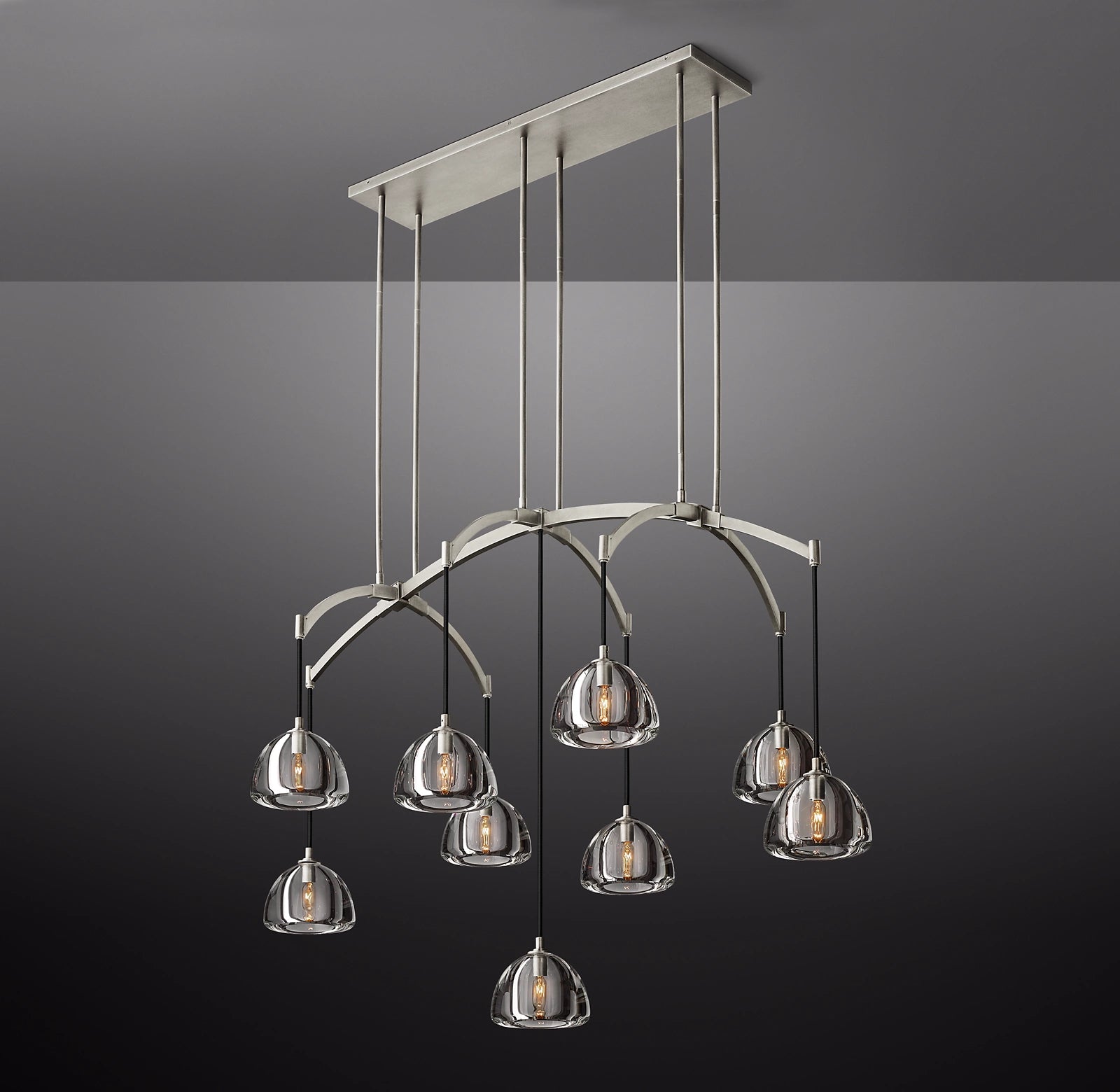 54 Inch Crystal Linear Chandelier - Hemisphere