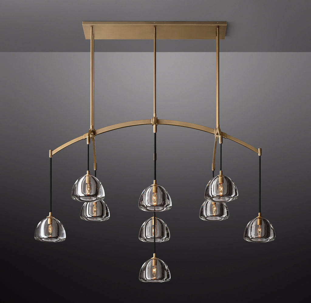 54 Inch Crystal Linear Chandelier - Hemisphere