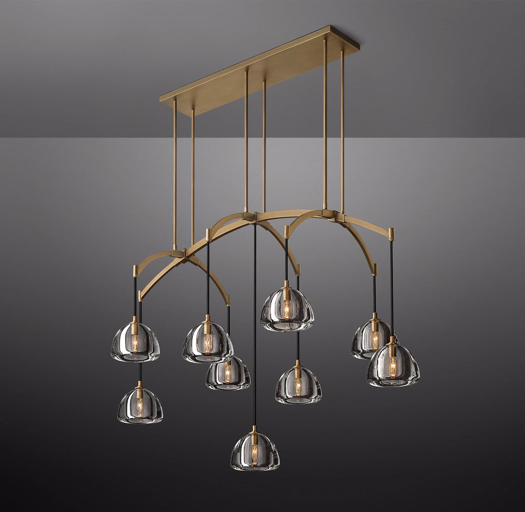 54 Inch Crystal Linear Chandelier - Hemisphere