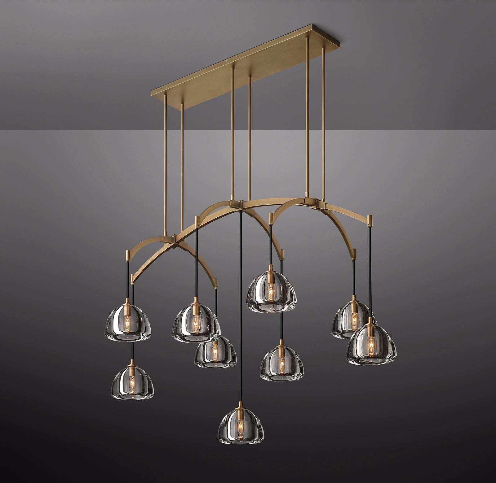 54 Inch Crystal Linear Chandelier - Hemisphere