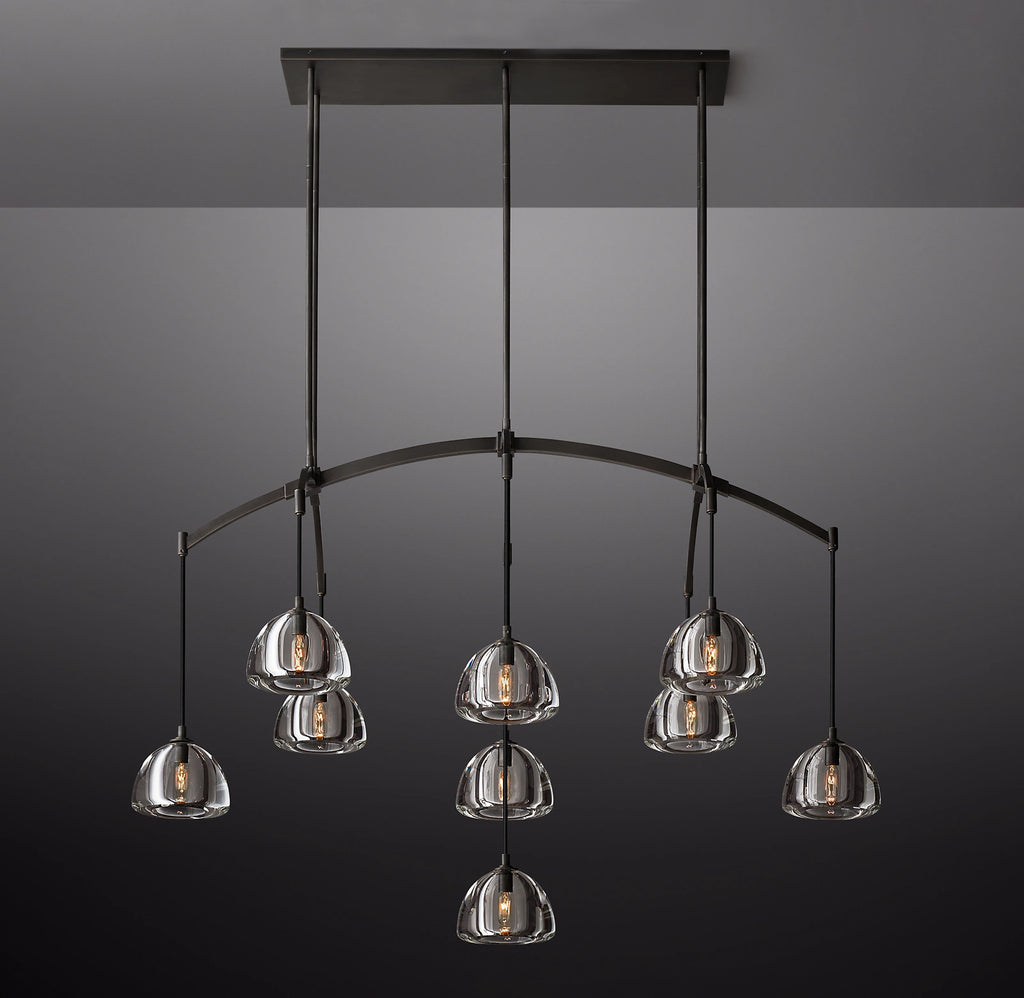 54 Inch Crystal Linear Chandelier - Hemisphere