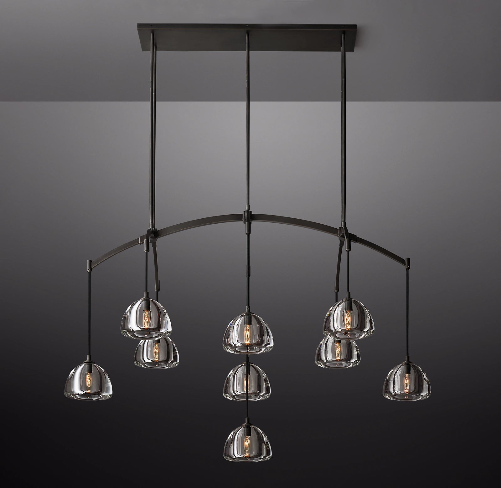 54 Inch Crystal Linear Chandelier - Hemisphere