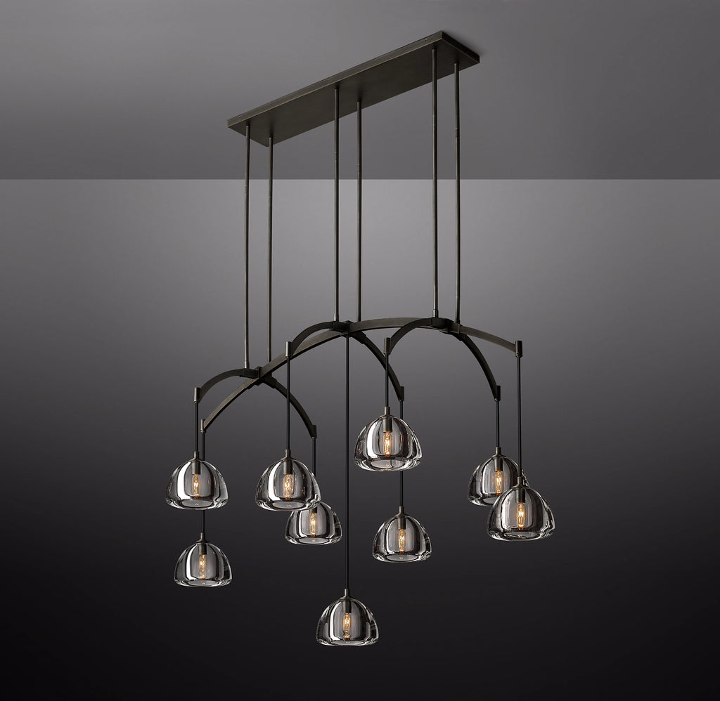 54 Inch Crystal Linear Chandelier - Hemisphere