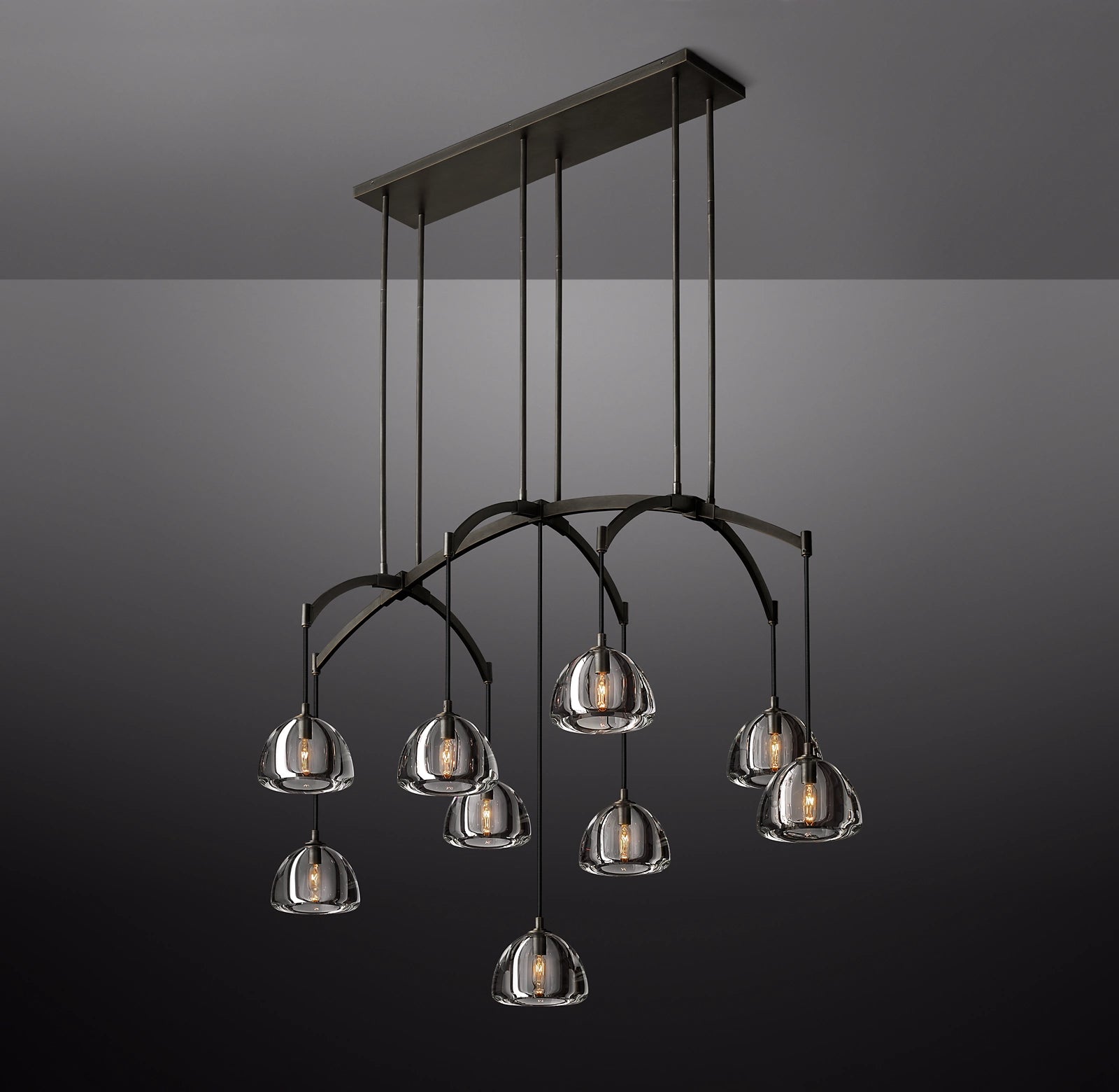 54 Inch Crystal Linear Chandelier - Hemisphere