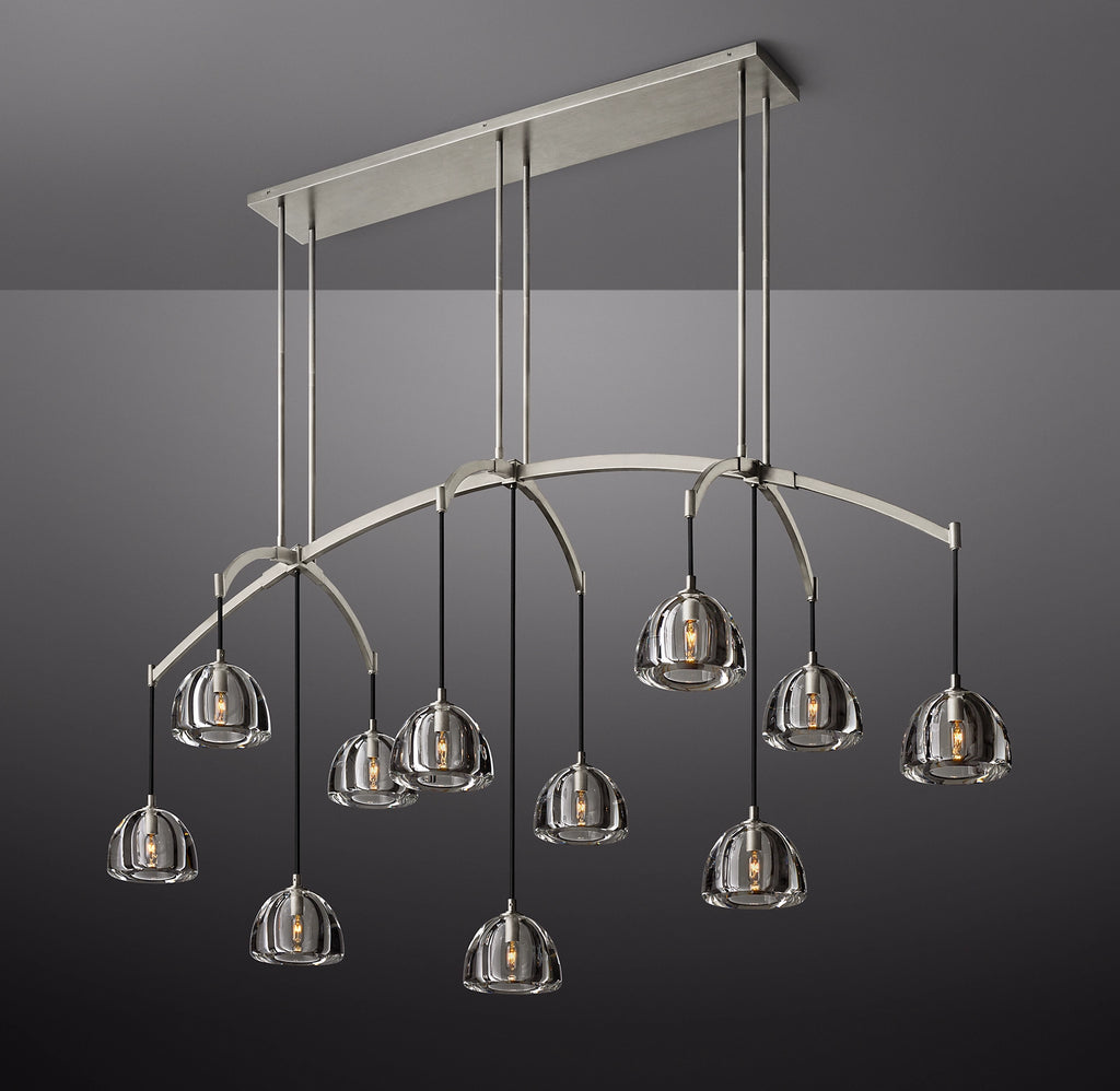 72 Inch Crystal Linear Chandelier - Hemisphere