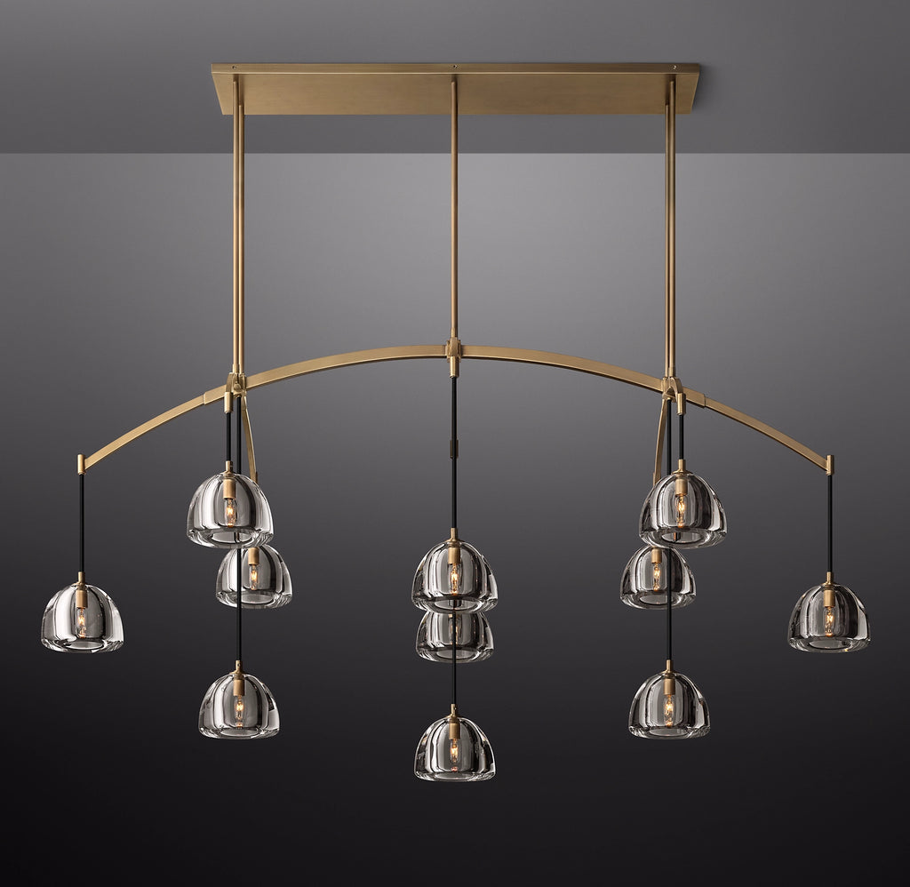 72 Inch Crystal Linear Chandelier - Hemisphere
