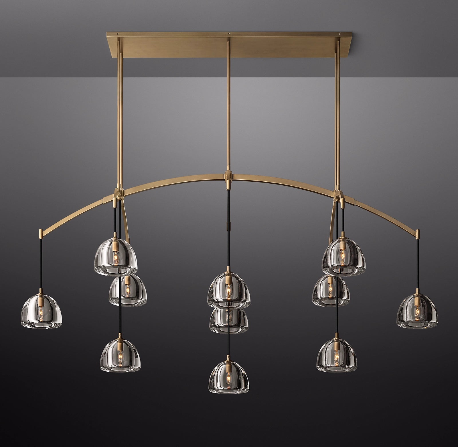 72 Inch Crystal Linear Chandelier - Hemisphere
