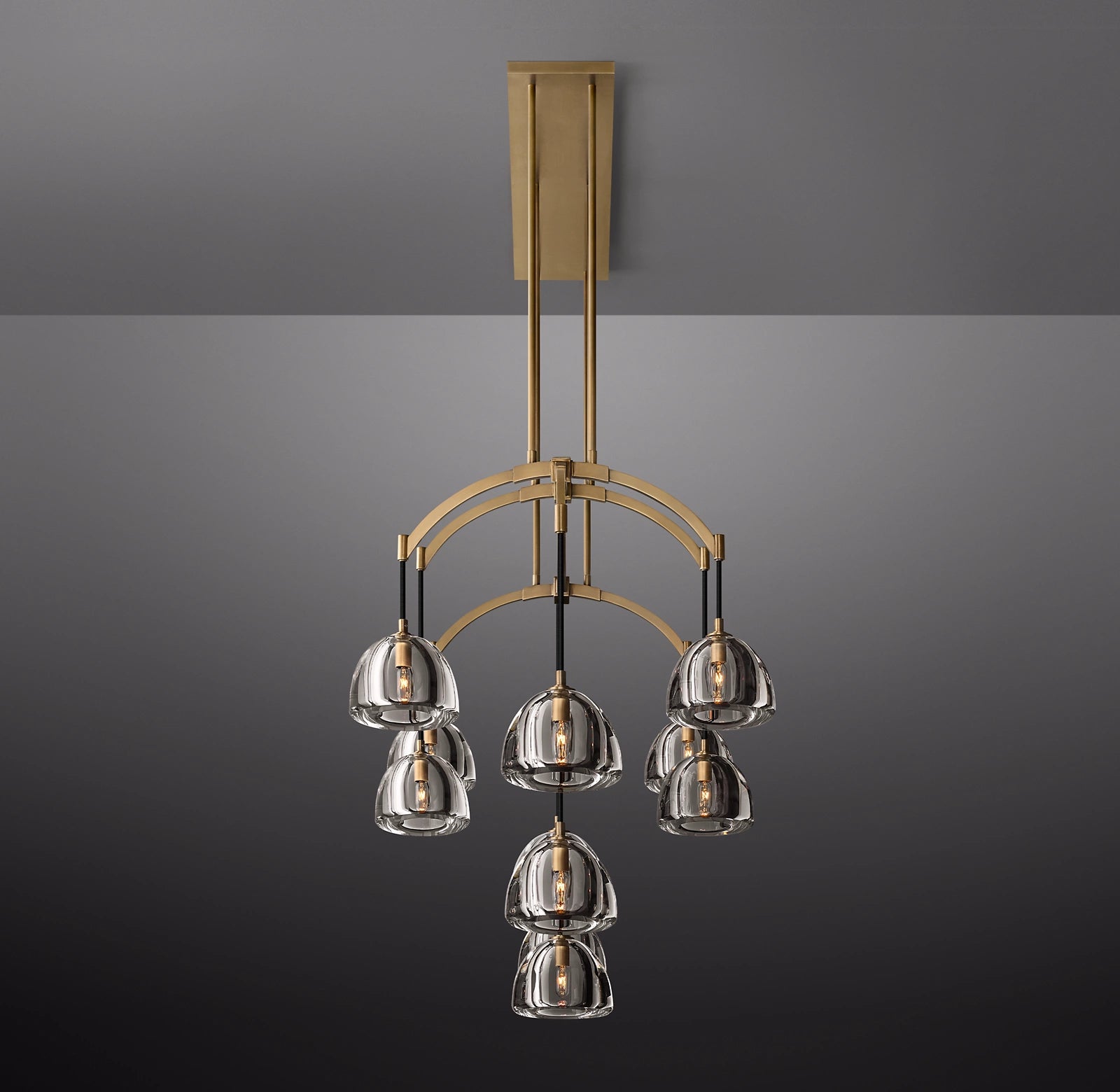 72 Inch Crystal Linear Chandelier - Hemisphere