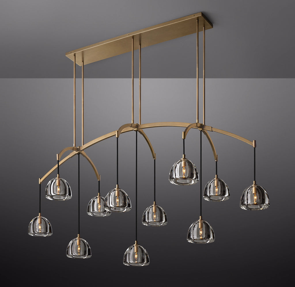 72 Inch Crystal Linear Chandelier - Hemisphere