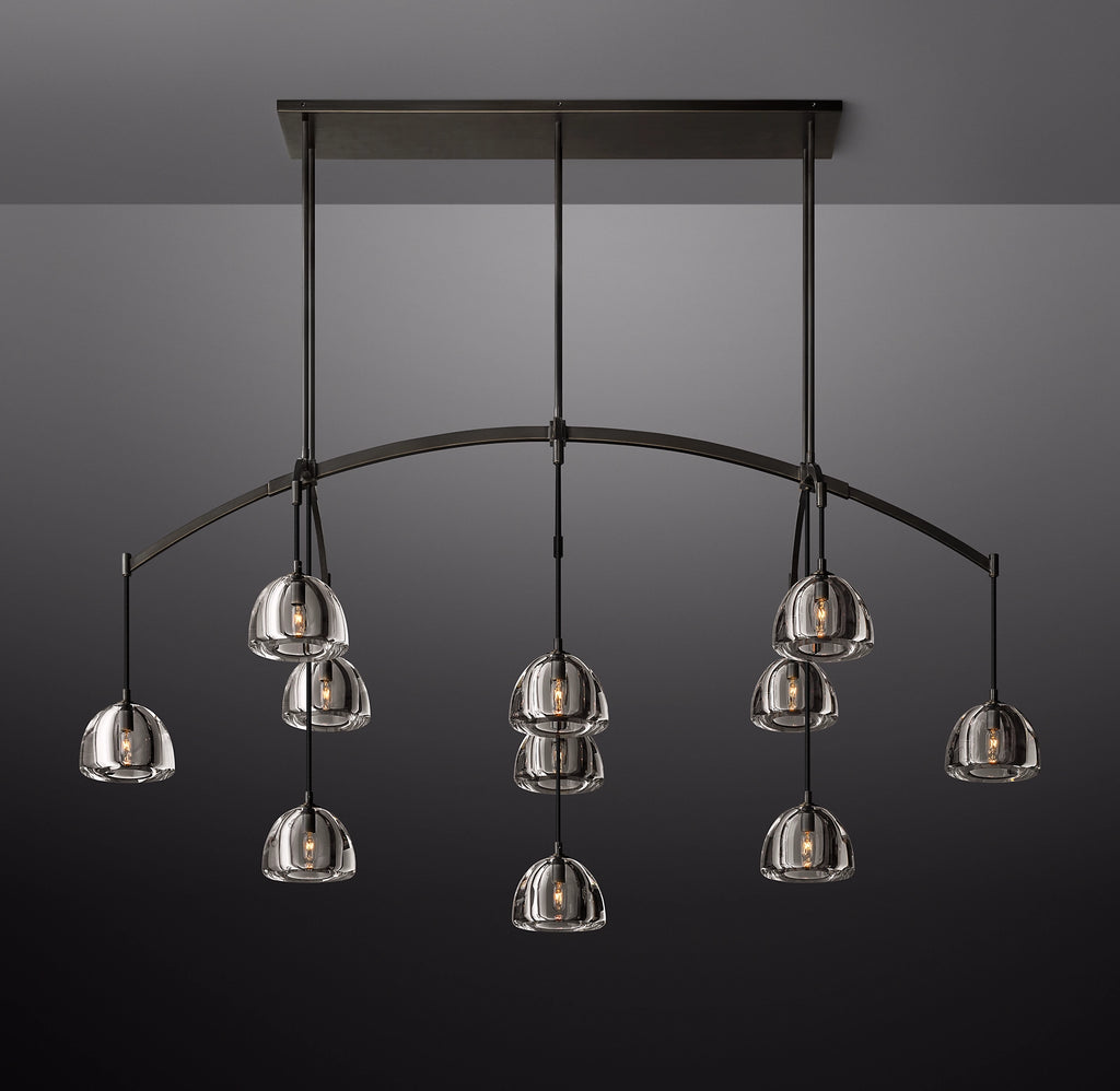 72 Inch Crystal Linear Chandelier - Hemisphere