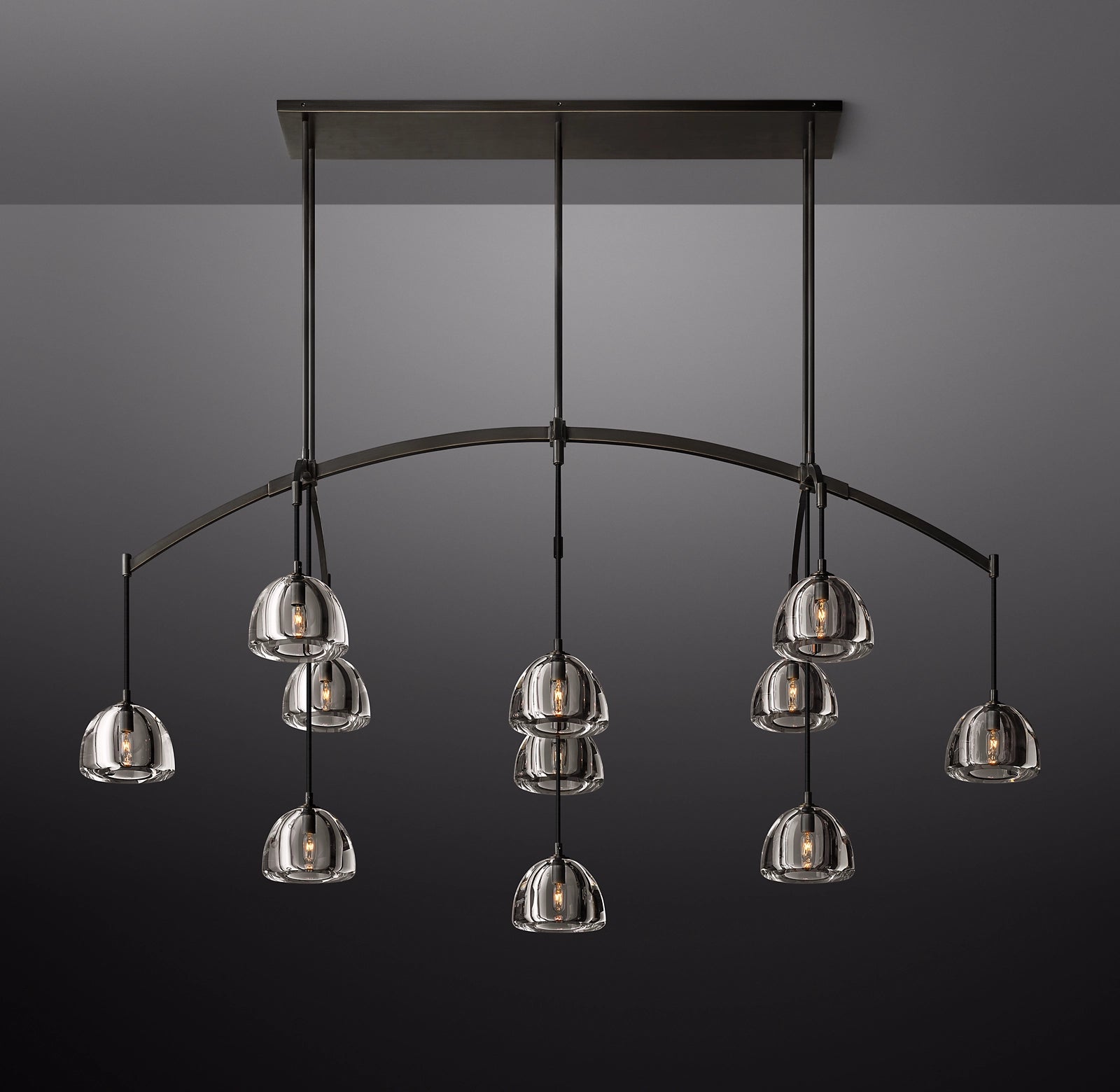 72 Inch Crystal Linear Chandelier - Hemisphere