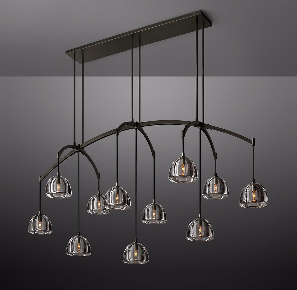 72 Inch Crystal Linear Chandelier - Hemisphere