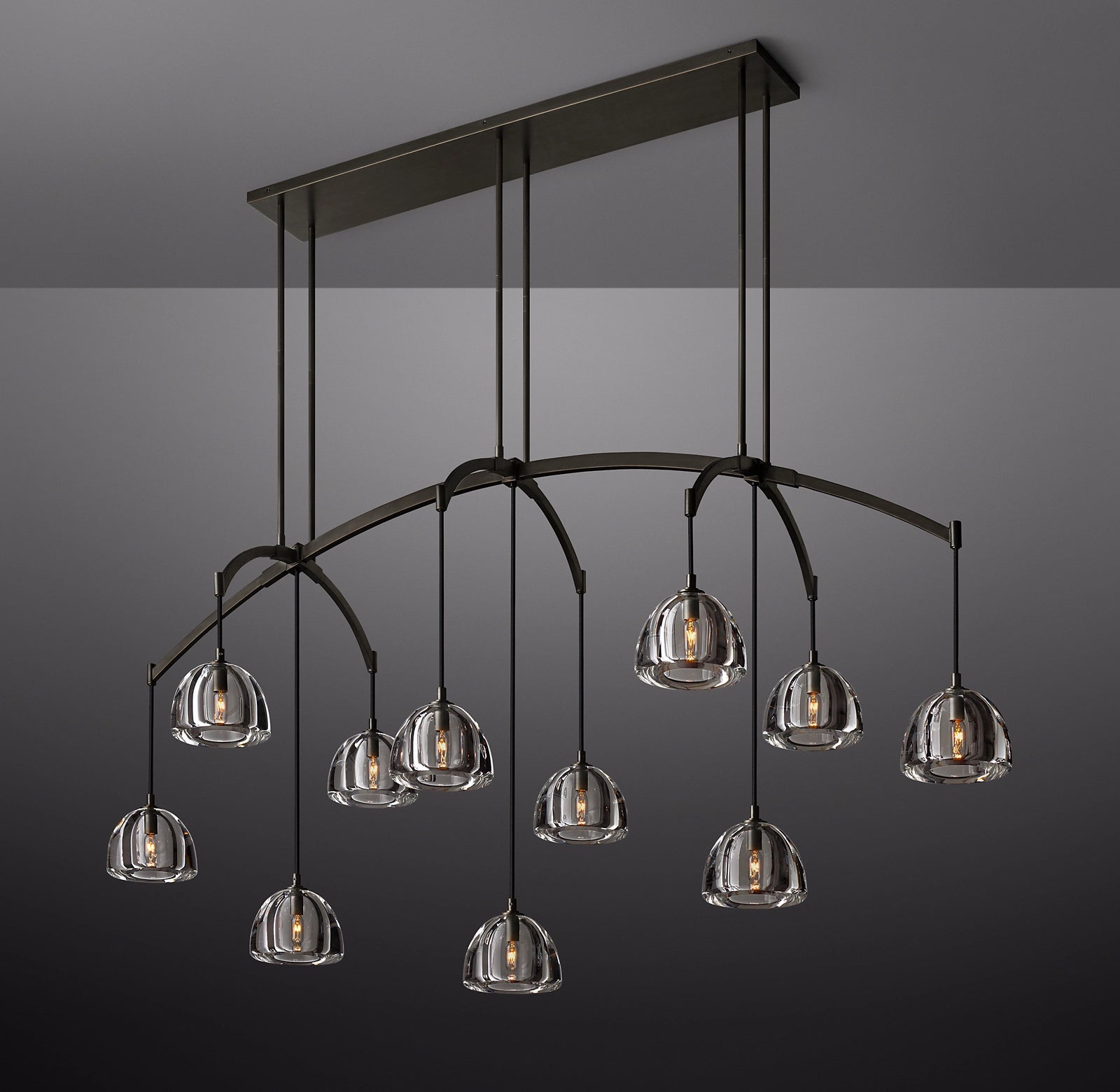 72 Inch Crystal Linear Chandelier - Hemisphere