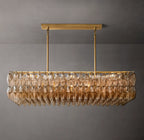54 Inch Smoked Murano Glass Rectangular Chandelier - Chiara