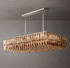 54 Inch Smoked Murano Glass Rectangular Chandelier - Chiara