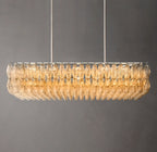 54 Inch Clear Murano Glass Rectangular Chandelier - Chiara