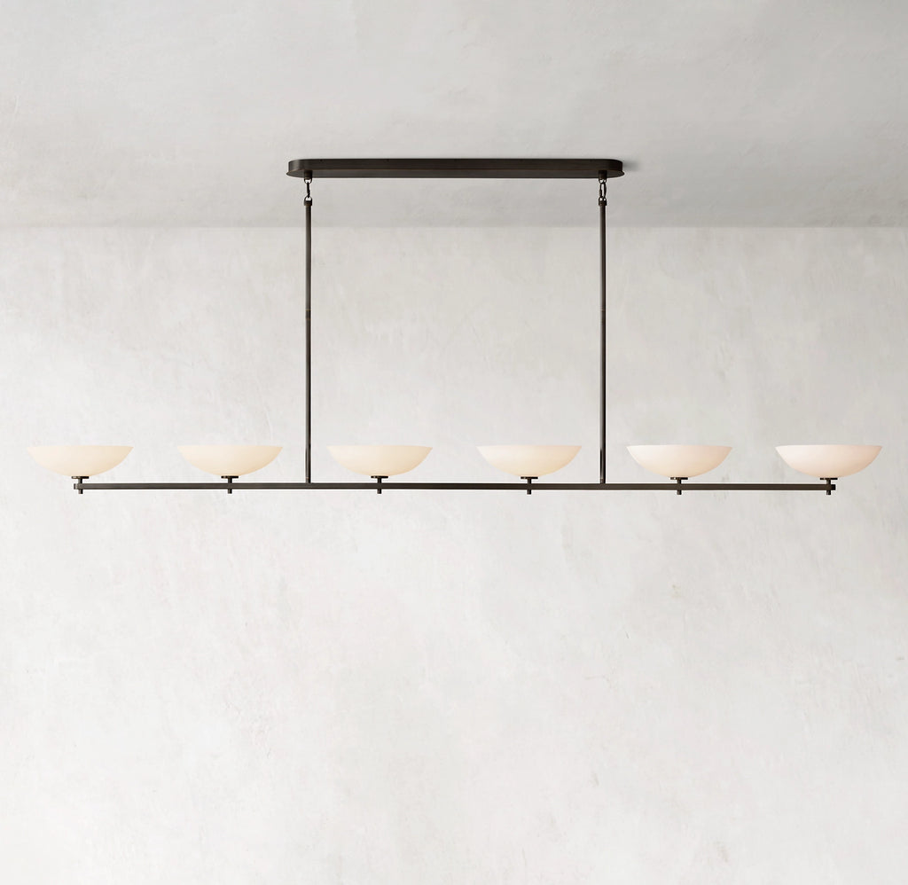 76 Inch Porcelain Bowl Linear Chandelier - Vernet