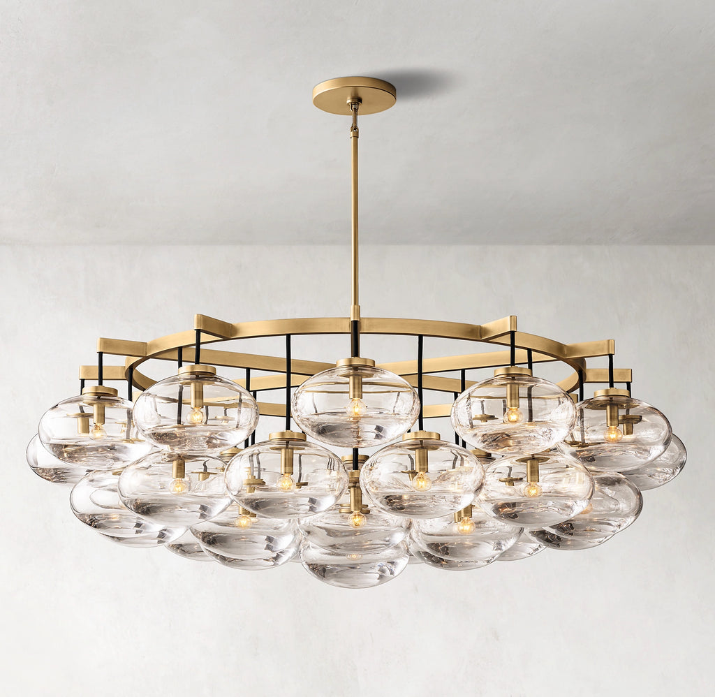 60 Inch Glass Bubble Round Chandelier - Cabrette
