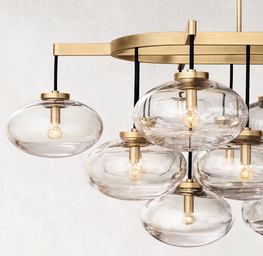 54 Inch Glass Bubble Oval Chandelier - Cabrette