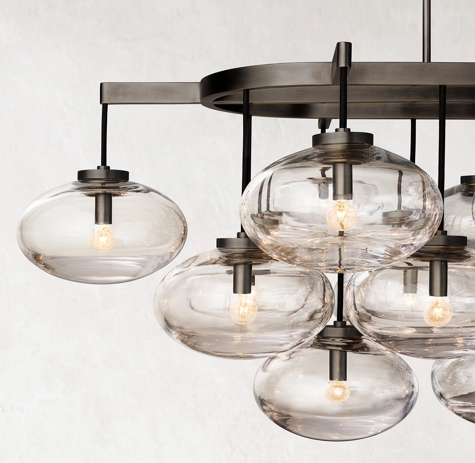 54 Inch Glass Bubble Oval Chandelier - Cabrette