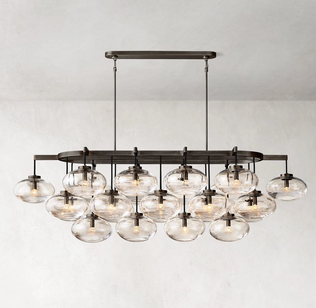 72 Inch Glass Bubble Oval Chandelier - Cabrette