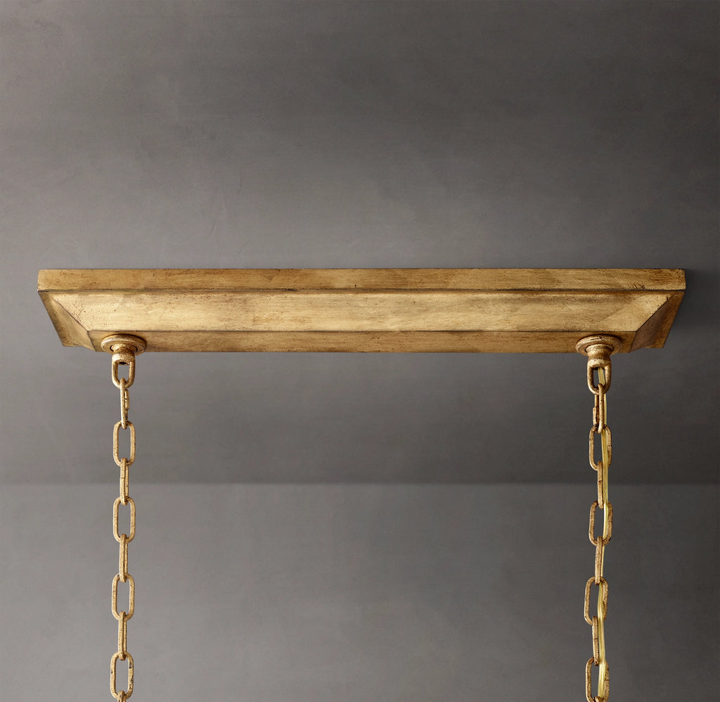 54 Inch Candelabra Rectangular Lantern Chandelier – Openwork