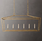 54 Inch Candelabra Rectangular Lantern Chandelier – Openwork