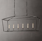 54 Inch Candelabra Rectangular Lantern Chandelier – Openwork