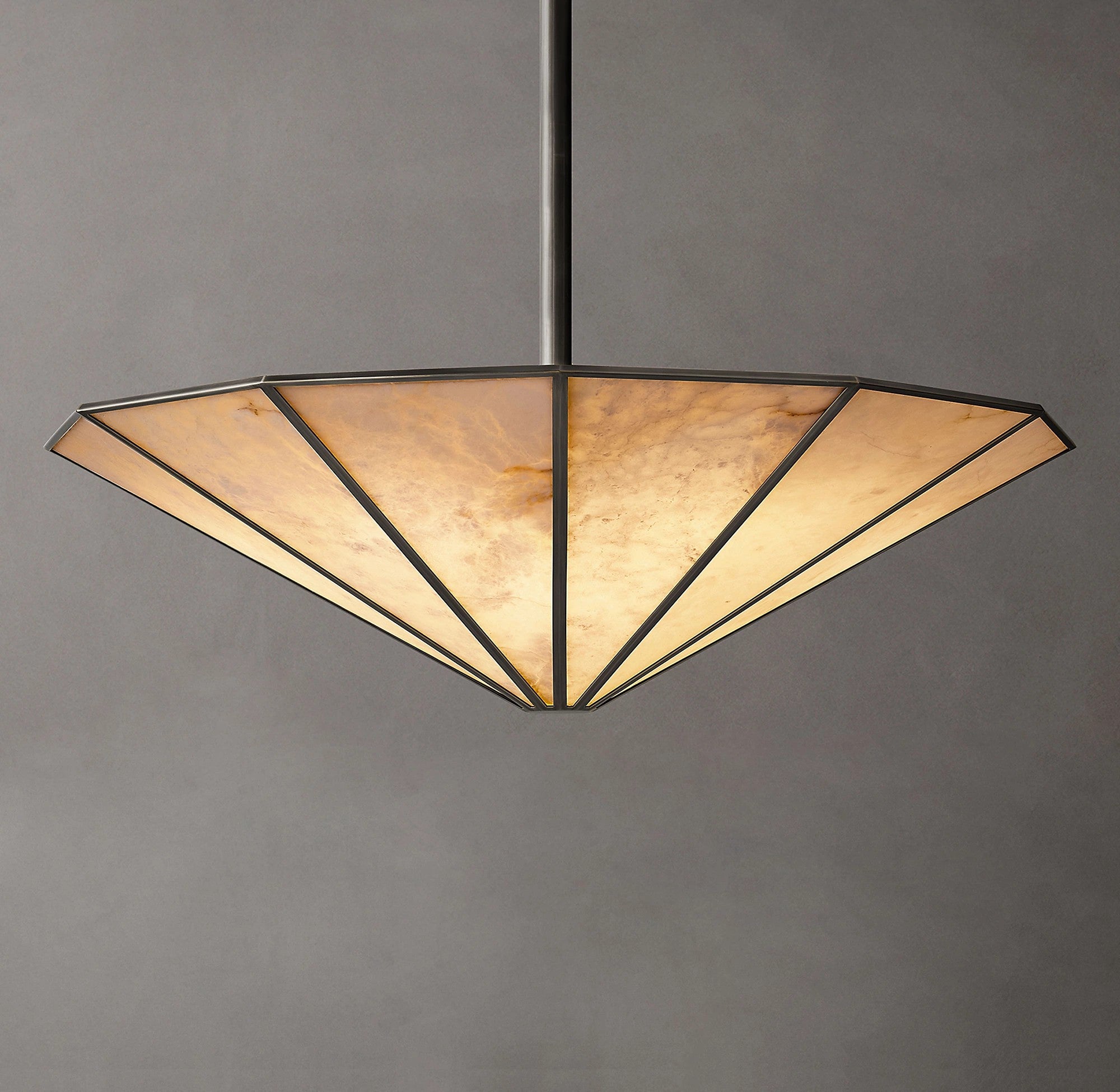 36 Inch Alabaster Umbrella Chandelier - Lucette