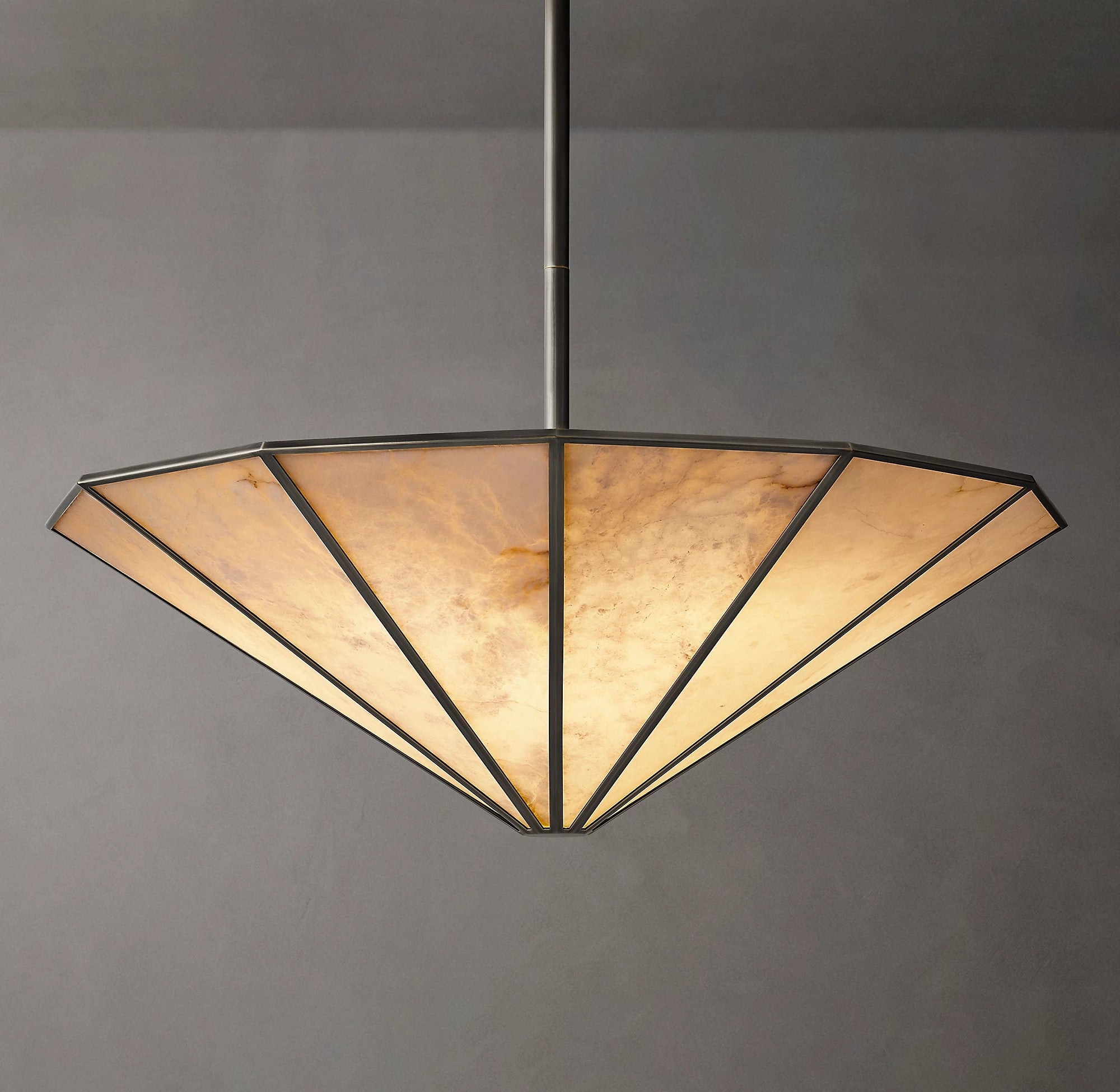 48 Inch Alabaster Umbrella Chandelier - Lucette