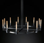 60 Inch Fluted-Glass Candlestick Round Chandelier - Cannele