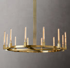 60 Inch Fluted-Glass Candlestick Round Chandelier - Cannele