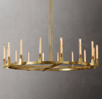 72 Inch Fluted-Glass Candlestick Round Chandelier - Cannele