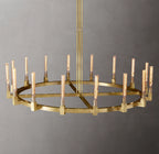 72 Inch Fluted-Glass Candlestick Round Chandelier - Cannele