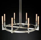 48 Inch Fluted-Glass Candlestick Round Chandelier - Cannele