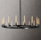 72 Inch Fluted-Glass Candlestick Round Chandelier - Cannele
