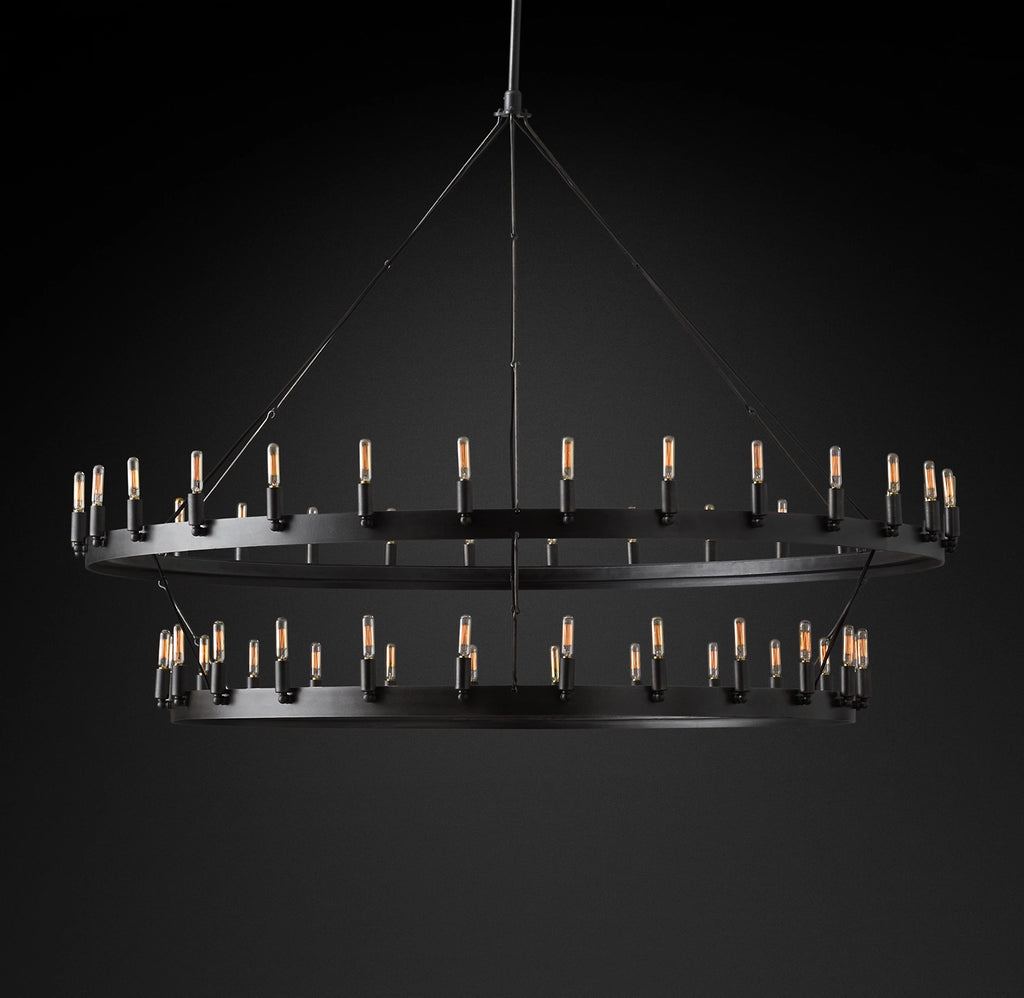 63 Inch Vintage Filament Tubular Candle Tiered Chandelier - Camino