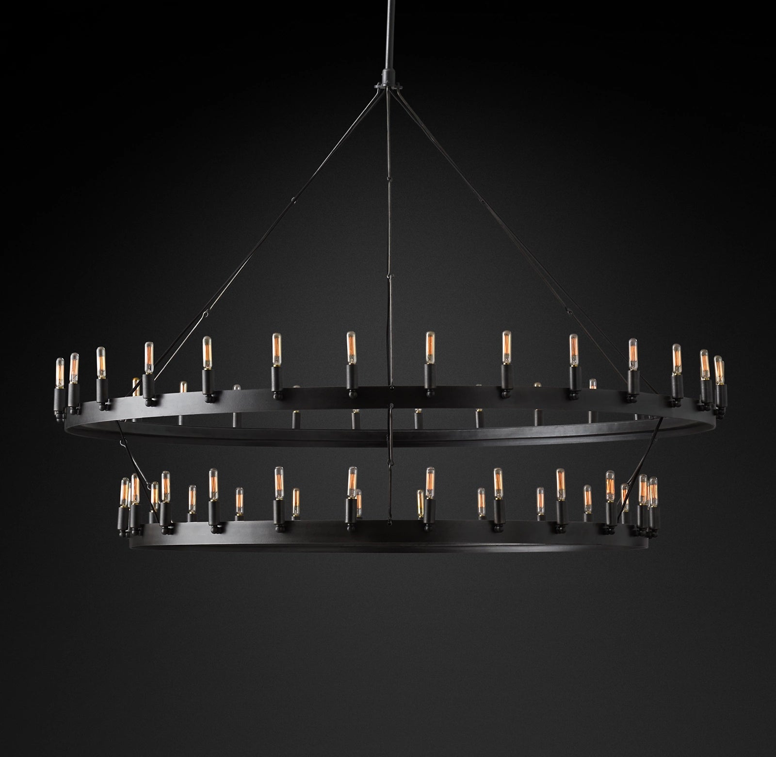 63 Inch Vintage Filament Tubular Candle Tiered Chandelier - Camino
