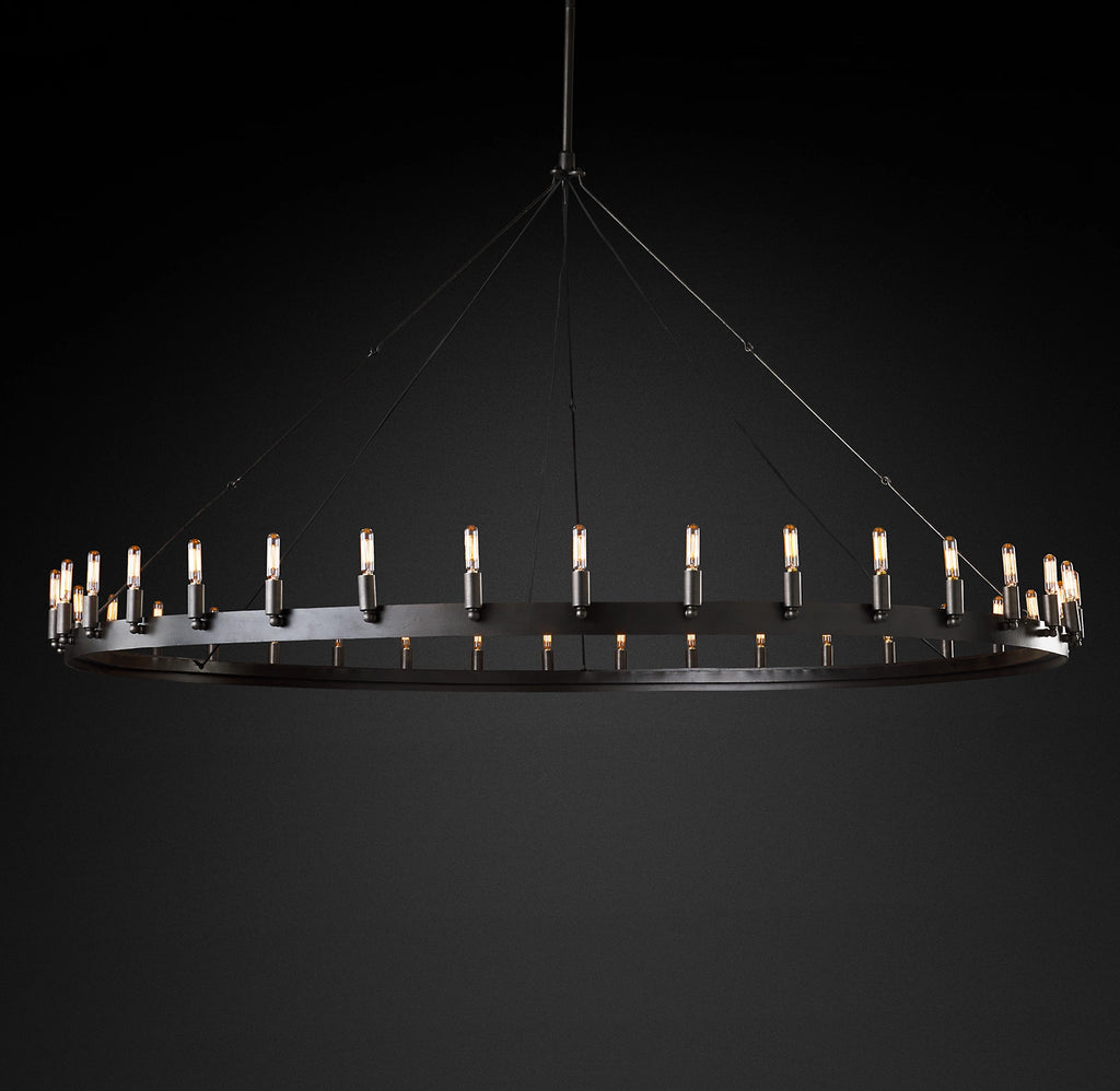 72 Inch Vintage Filament Tubular Candle Round Chandelier - Camino