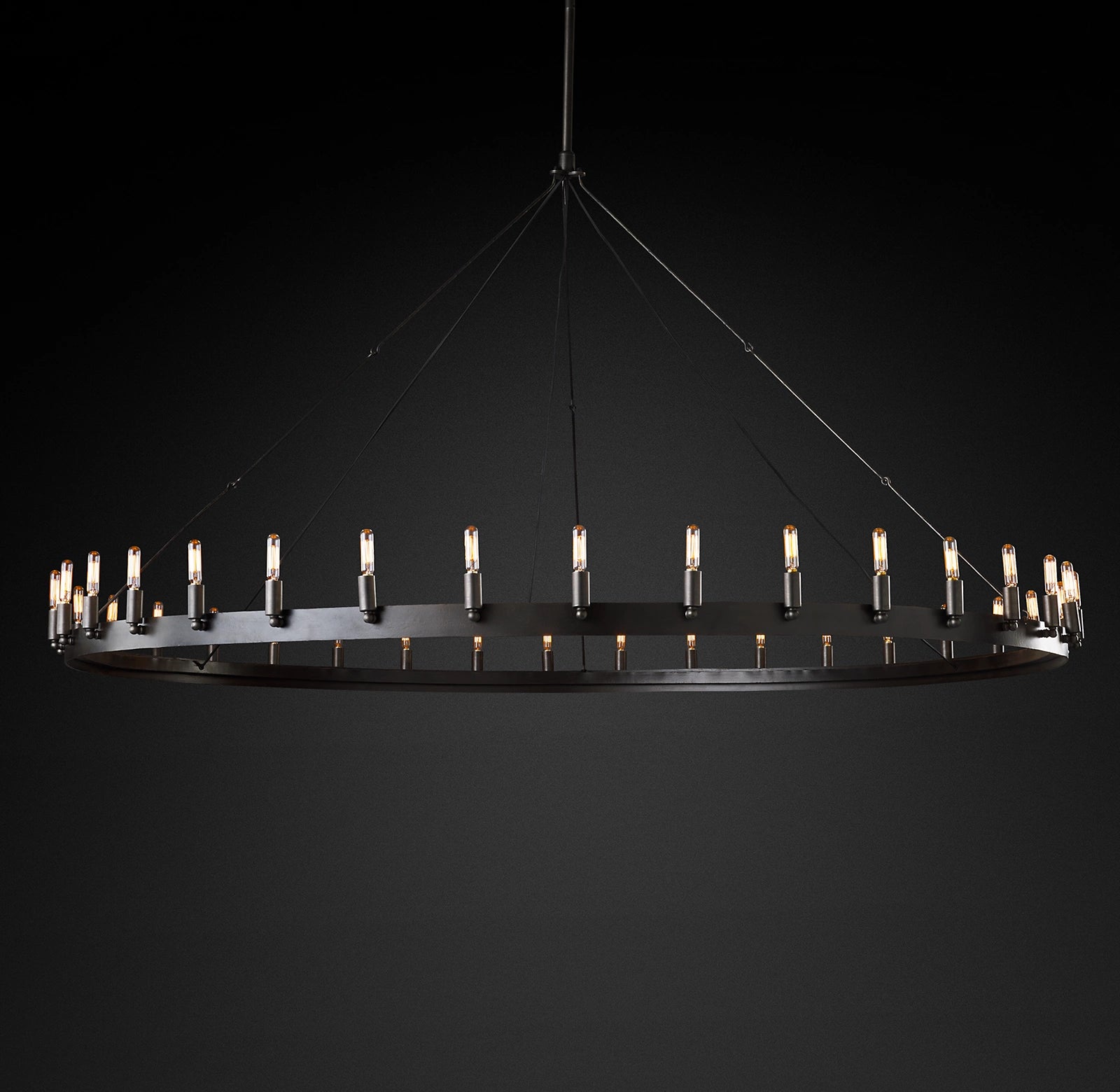 72 Inch Vintage Filament Tubular Candle Round Chandelier - Camino