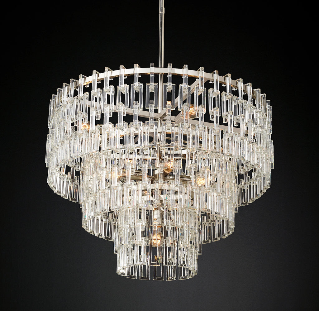 36 Inch Chain Crystal Tiered Chandelier - Marignan