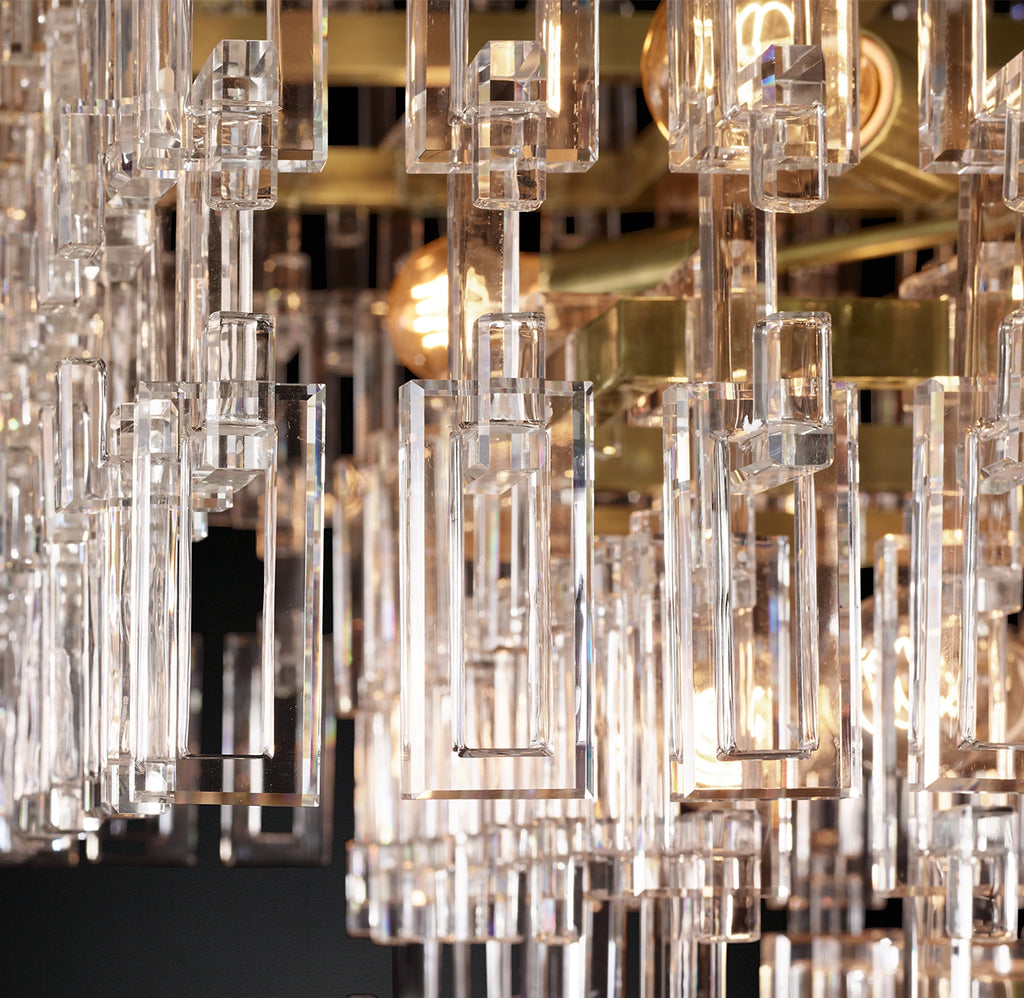 36 Inch Chain Crystal Tiered Chandelier - Marignan